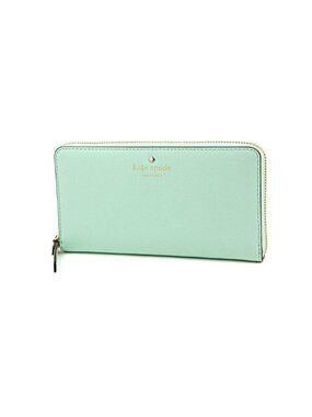 Kate Spade Grace Blue Leather Cedar Street Zip Around Lacey Wallet NWT